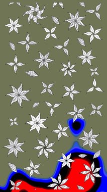 Tomurcukları çiçek olan sevimli bir çiçek deseni. Eski usul. Raster illüstrasyonu. Raster. Kumaş, tekstil, duvar kağıdı baskısı için. Taslak arkaplan.