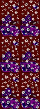 Raster illüstrasyonundaki çiçek desenli çizim. Kırmızı ve kahverengi renkte çiçekler.