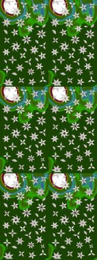 Çiçekli karalama şeklinde Raster çiçek deseni. Yeşil ve nötr renklerde çiçekler. Yumuşak, yaz çiçekli arka plan.