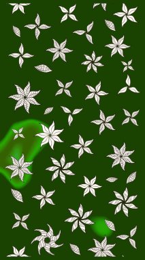 Davetiye ve kartpostal tasarımı için dekoratif çiçek unsurları. Şirin, zarif çiçekler Raster illüstrasyonu. Tekstil için figür. Poster ya da kapak için arka plan. Yapraklı çizim deseni.