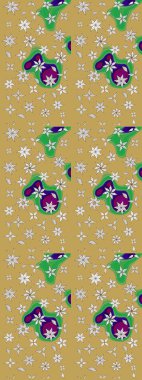 El çizimi çiçek unsurları olan soyut çizim raster deseni. 1950-1960 motifleri. Çiçekli ipek eşarp. Retro tekstil tasarım koleksiyonu. Sarı ve nötr sarı ve nötr.