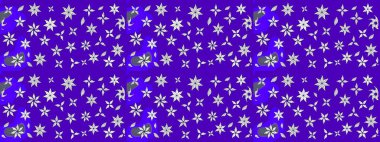 Klasik çiçek tasarımı elementleri. Raster illüstrasyonu. Menekşe ve nötr kıvırcık çiçekler mor ve nötr renklerde şekillenir.