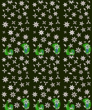 Raster illüstrasyonundaki çiçek desenli çizim. Renkli Bahar Teması eskiz kalıbı. Gri renkli çiçekler. Düz Çiçek Elementleri Tasarımı.