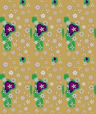 Renkli grunge, soyut arkaplanı coloyellow çiçekleri ile zenginleştirir. Nakış desenli çiçek deseni. İzler, kumaş, duvar kağıtları, tekstil için raster dokusu.