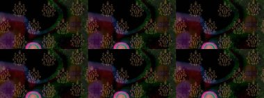 Raster hisseleri. Suluboya, elle çizilmiş. Siyah üzerine çiçekler. Taslak arkaplan deseni.