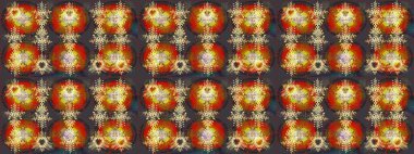 Kahverengi, gri ve kırmızı renkte kar taneleri. Noel stili. Raster illüstrasyonu.