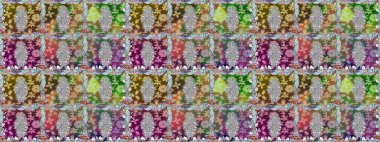 Tarafsız renklerde çiçekler. Çiçeksiz desenli arka plan, darbeler, sıçramalar, yaz çiçekleri. Raster illüstrasyonu.