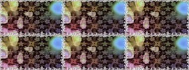 Raster illüstrasyonu. Bahar çiçekli, dikişsiz, sevimli çiçek deseni. Güzel kumaş deseni.