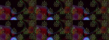 Küçük renkli çiçekler. Moda baskıları için zarif bir şablon. Robot resim. Küçük çiçekte güzel bir desen. Çiçekli yaz çiçekleri. Motley illüstrasyonu.