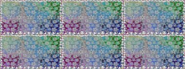 Gri renkli çiçekler. Renkli Yaz Temalı Kusursuz Arkaplan. Düz Çiçek Elementleri Tasarımı. Çiçekli pürüzsüz retro desen.