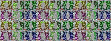 Yeşil renkte etnik çiçeklerle kusursuz bir desen. Raster Çiçek İllüstrasyonu güzel tekstil..