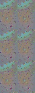 Raster illüstrasyonu. Küçük çiçekteki sevimli çiçek deseni. Gri ve bej renkli çiçekler.