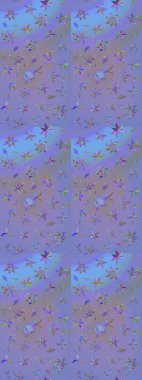 Çiçekli çiçek deseni, suluboya. Süslü kumaş deseni. Raster deseni.