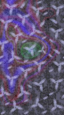 Raster illüstrasyonundaki çiçek desenli çizim. Suluboya tarzında nötr renkler üzerine çiçekler.