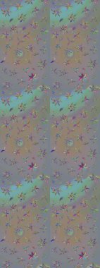 Çiçekler suluboya eskiz deseni. Raster Stili kumaş deseni.