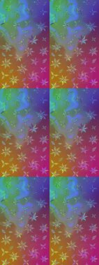 Raster illüstrasyonu. Moda arka planında parlak buketler. Eski usul küçük çiçekli şirin bir eskiz deseni. Kumaş, duvar kâğıdı ve kağıda yazdırmak için gelişen arkaplan.