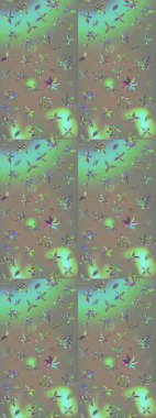 Çiçek deseni. Raster illüstrasyonu. Şatafatlı bahar bahçesi dokusu. Çiçek çizimi arkaplanı.