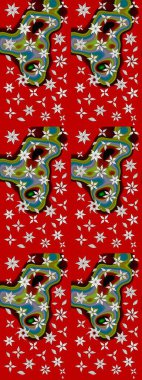 Kırmızı ve nötr renklerde çiçekler. Çiçekli eskiz çizimi. Düz Çiçek Elementleri Tasarımı. Renkli Yaz Teması çizim şablonu.