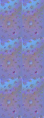 Bahar çiçekleriyle güzel bir çiçek deseni çizmişsin. Güzel kumaş deseni. Raster illüstrasyonu.