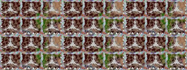 Düz Çiçek Elementleri Tasarımı. Renkli Bahar Temalı Kusursuz Arkaplan. Raster Modaya uygun kumaş deseni. Kahverengi renkli şirin çiçek deseni.