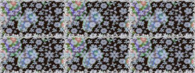 Güzel kumaş deseni. Raster suluboya deseni, narin çiçekler, gri çiçekler, tebrik kartı şablonu..