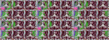 Düz Çiçek Elementleri Tasarımı. Kahverengi renkli çiçekler. Sevimli çiçek raster deseni. Renkli Bahar Teması Kusursuz Arkaplan.