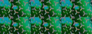 Yeni yıl kar tanesi. Yeşil, mavi ve nötr renklerde şirin soyut kar tanesi raster tasarımı. Düz kar karalama ikonları, kar taneleri silueti Noel afişi için, kartlar.