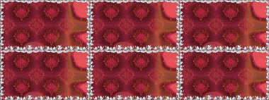 İşlemeli çiçekli, dikişsiz desen. Renkli grunge renkli çiçeklerle soyut bir arka plan oluşturur. İzler, kumaş, duvar kağıtları, tekstil için raster dokusu.