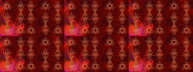 Kar taneleri izole edildi. Kar tanesi süsü Raster illüstrasyonu. Kırmızı, kahverengi ve siyah renkte kar tanesi süsü. Güzel süs eşyası..