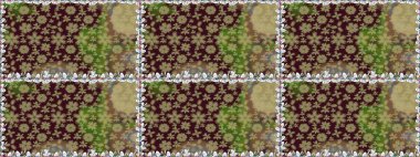 Hediye ambalaj kağıdı, tebrik kartları, posterler ve pankart tasarımı. Raster düz çiçekleri pürüzsüz desen. Kahverengi renkte çiçekler.