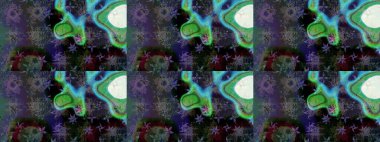 Çok renkli, zarif küçük çiçekler ve gri renkli komik böcekler, raster desen, illüstrasyon.