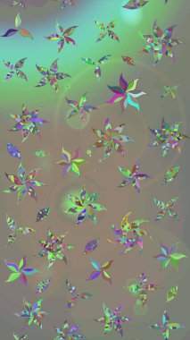 Gri ve bej renkli çiçekler. Raster illüstrasyonu. Tropikal çizim çiçek deseni.