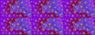 Küçük renkli çiçekler. Moda baskıları için zarif bir şablon. Küçük çiçekte güzel bir desen. Motley illüstrasyonu. Çiçekli bahar çiçekleri.