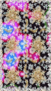 Doğu tarzı arabesk tarzında altın elementler. Raster altın pürüzsüz desen. Kusursuz altın desenli bukleler. Gri renklerde kusursuz desen.