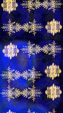 Noel süsleri ve Noel süsleri. Raster Noel soyut renkli arkaplan ve düşen kar tanesi.