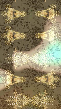 Yapraklı çizim şekli. Davetiye ve kartpostal tasarımı için dekoratif çiçek unsurları. Şirin, zarif çiçekler Raster illüstrasyonu. Poster ya da kapak için arka plan. Tekstil için figür.