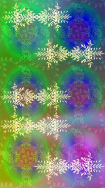 Karla süslenmiş Noel kar taneleri. Noel şenliği geçmişi. Raster illüstrasyonu.