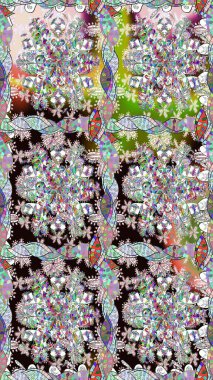 Tarafsız renklerde çiçekler. El çizimi dikişsiz sonbahar çiçekleri deseni. Doodle tarzı. Tekstil ve kapak tasarımı için mükemmel. Renkli nötr, pürüzsüz desen.