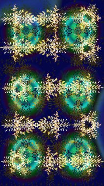 Noel süsleri ve Noel süsleri. Raster Noel soyut renkli arkaplan ve düşen kar tanesi.