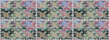 Gri renkli etnik çiçeklerle kusursuz bir desen. Asya Tekstil 'inde Raster Çiçek İllüstrasyonu.