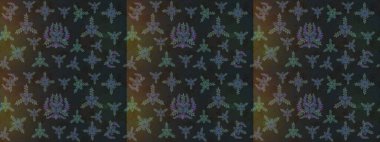 Raster deseni. Raster illüstrasyonu. Gri, mavi ve kahverengi renkte yaz çiçekleri. Küçük çiçekte sevimli çiçek deseni var..