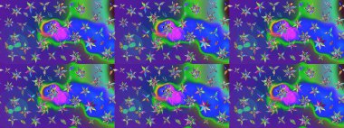 Mavi ve mor renkte zarif çiçek buketi suluboya. Renkli Bahar Teması eskiz kalıbı. Düz Çiçek Elementleri Tasarımı. Raster illüstrasyonu.