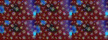 Eskiz klasiği. Raster Şirin kumaş deseni. Renkli Bahar Teması eskiz kalıbı. Düz Çiçek Elementleri Tasarımı.