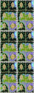 Duvar kâğıdı barok, İspanyol kumaşı. Kahverengi ve bej renklerde altın elementler. Şık bir grafik desen. Kusursuz raster arka plan. Çiçek deseni.