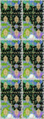 Kusursuz raster arka plan. Duvar kâğıdı barok, İspanyol kumaşı. Şık bir grafik desen. Çiçek deseni. Kahverengi ve bej renklerdeki altın elementler.