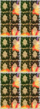 Çiçek deseni. Duvar kâğıdı barok, İspanyol kumaşı. Şık bir grafik desen. Kusursuz raster arka plan. Kahverengi ve bej renklerdeki altın elementler.