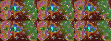 Raster illüstrasyonu. Klasik çiçek tasarımı elementleri. Kıvırcık çiçekler renkte şekillenir.