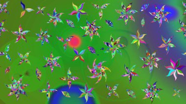 Renkli etnik çiçeklerle süslenmiş zarif bir eskiz şekli. Raster Çiçek İllüstrasyonu güzel tekstil..