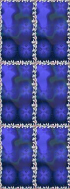 Hediye ambalaj kağıdı, tebrik kartları, posterler ve pankart tasarımı. Mavi renkli çiçekler. Raster düz çiçekleri pürüzsüz desen.