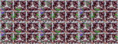 Raster illüstrasyonu. Suluboya tarzında kahverengi renkte. Pürüzsüz bahar deseni ve küçük çiçekler.